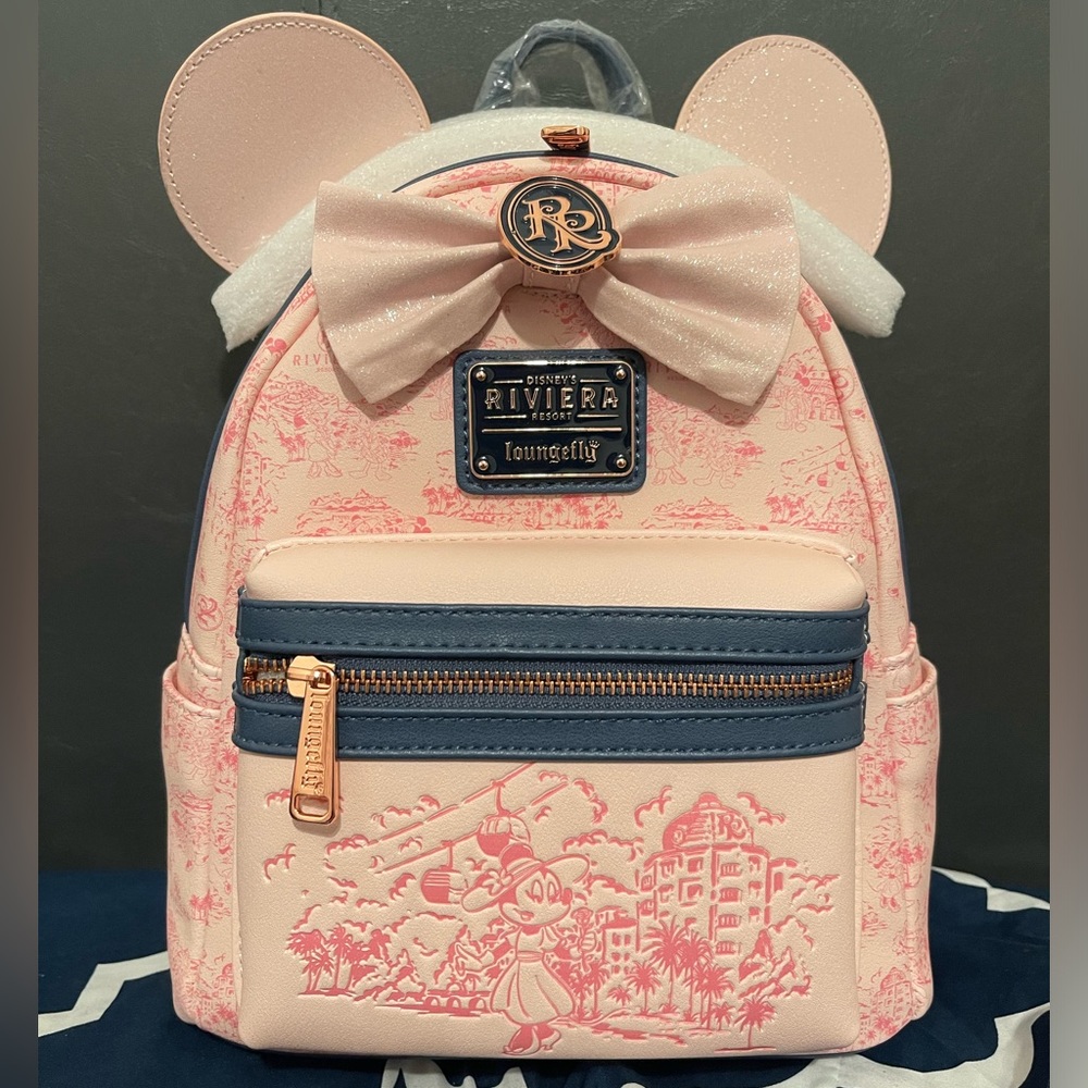 Loungefly pink Minnie Mouse riviera Disney resort backpack